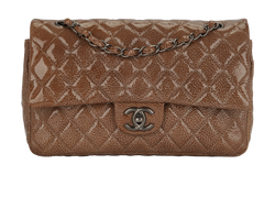 Medium Patent Classic Double Flap, Lthr, Brown, 12287304 (2008-09),AC, 2*